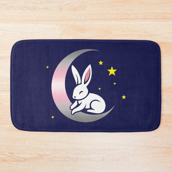 Item preview, Cute Bunny Rabbit on a Demigirl Pride Flag Moon, Discreet Demigirl Pride Design designed and sold by Travelslightly.