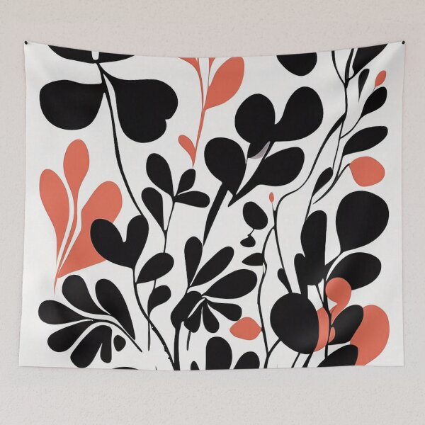 Item preview, 001 Black and Orange Floral Design designed and sold by Alexis Art Collection.