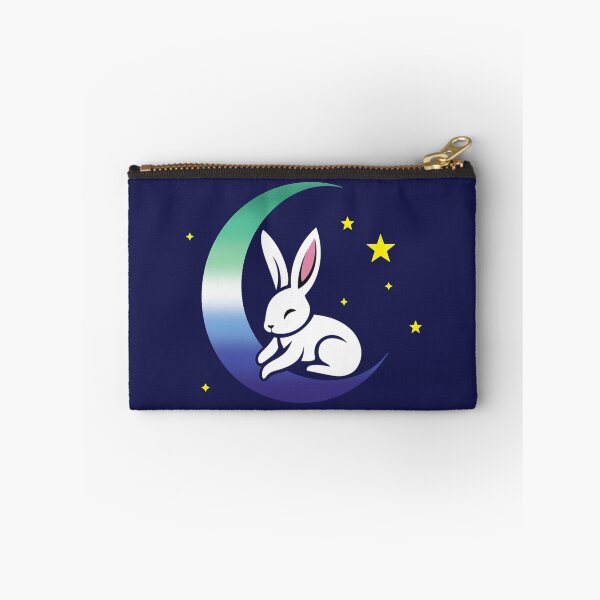 Item preview, Cute Bunny Rabbit on a Gay MLM Pride Flag Moon, Discreet MLM Pride Design designed and sold by Travelslightly.