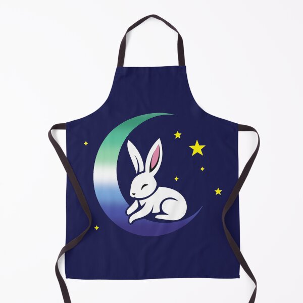Item preview, Cute Bunny Rabbit on a Gay MLM Pride Flag Moon, Discreet MLM Pride Design designed and sold by Travelslightly.