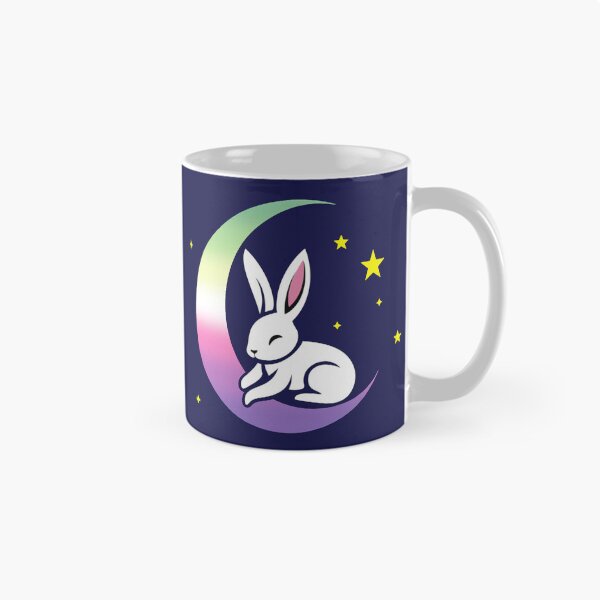Item preview, Cute Bunny Rabbit on a Genderfae Pride Flag Moon, Discreet Genderdoe Pride Design, fae faer genderfaunet  designed and sold by Travelslightly.