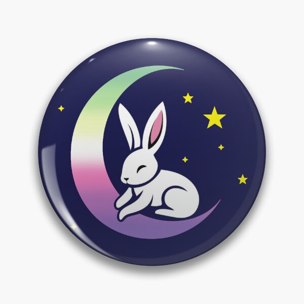 Item preview, Cute Bunny Rabbit on a Genderfae Pride Flag Moon, Discreet Genderdoe Pride Design, fae faer genderfaunet  designed and sold by Travelslightly.