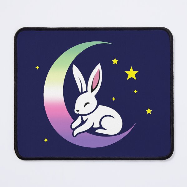Item preview, Cute Bunny Rabbit on a Genderfae Pride Flag Moon, Discreet Genderdoe Pride Design, fae faer genderfaunet designed and sold by Travelslightly.
