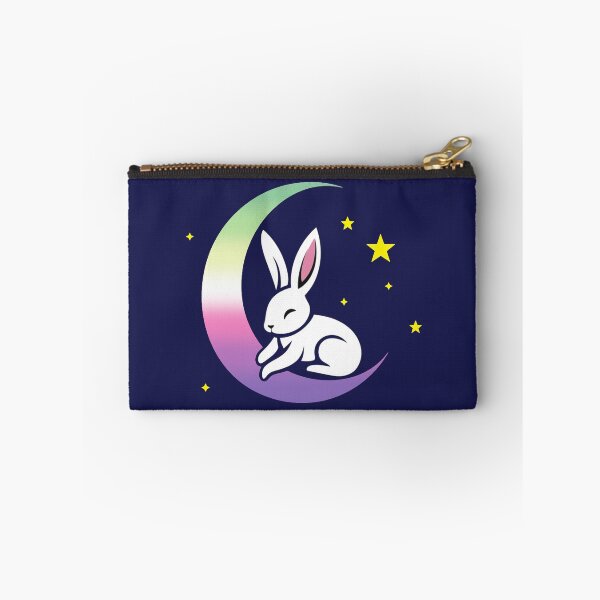 Item preview, Cute Bunny Rabbit on a Genderfae Pride Flag Moon, Discreet Genderdoe Pride Design, fae faer genderfaunet  designed and sold by Travelslightly.
