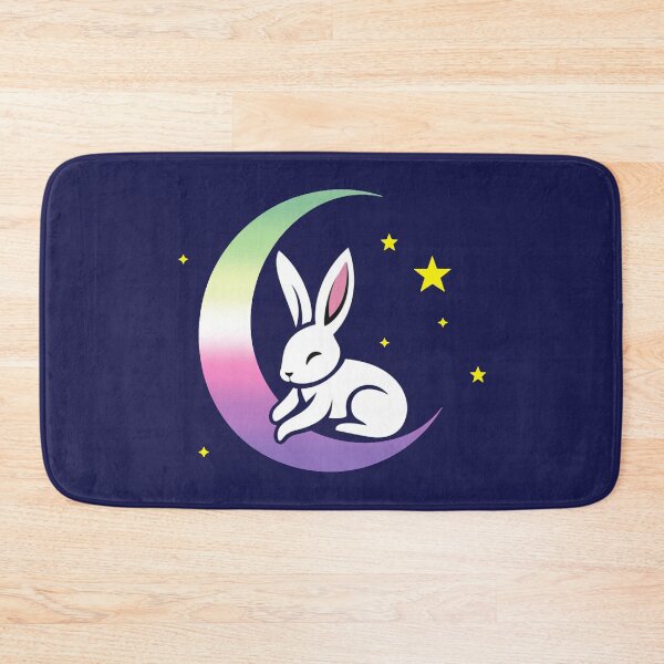 Item preview, Cute Bunny Rabbit on a Genderfae Pride Flag Moon, Discreet Genderdoe Pride Design, fae faer genderfaunet  designed and sold by Travelslightly.
