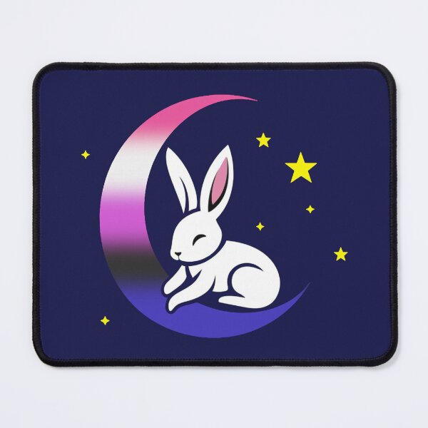 Item preview, Cute Bunny Rabbit on a Genderfluid Pride Flag Moon, Discreet Genderfluid Pride Design designed and sold by Travelslightly.