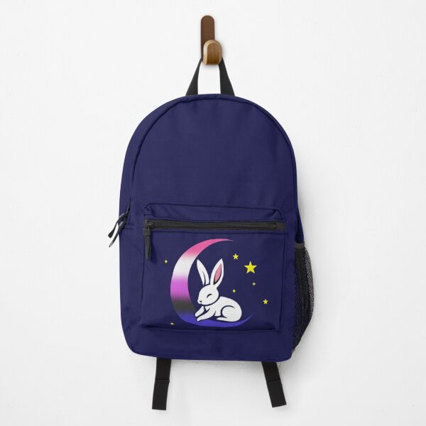 Item preview, Cute Bunny Rabbit on a Genderfluid Pride Flag Moon, Discreet Genderfluid Pride Design designed and sold by Travelslightly.