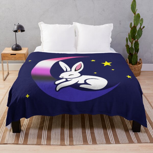 Item preview, Cute Bunny Rabbit on a Genderfluid Pride Flag Moon, Discreet Genderfluid Pride Design designed and sold by Travelslightly.
