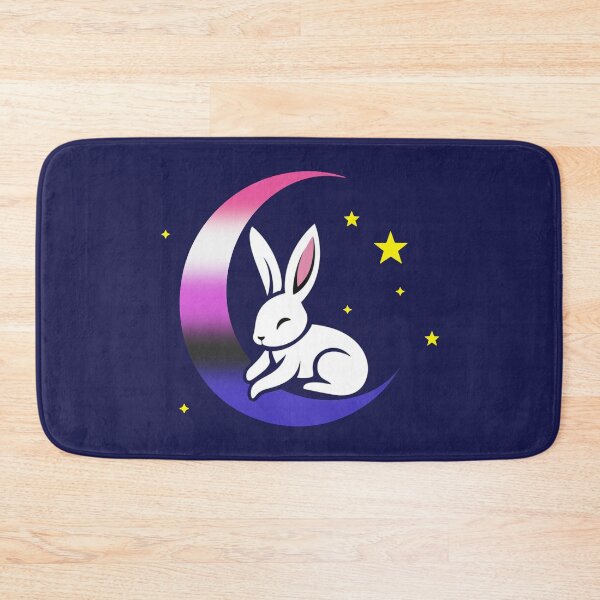Item preview, Cute Bunny Rabbit on a Genderfluid Pride Flag Moon, Discreet Genderfluid Pride Design designed and sold by Travelslightly.