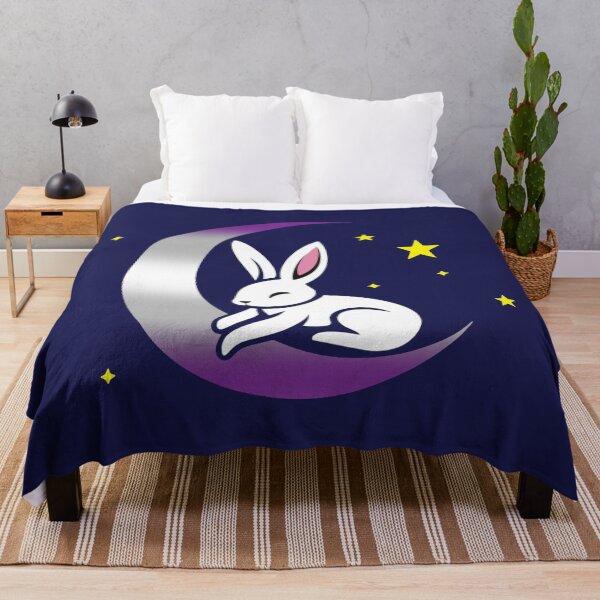 Item preview, Cute Bunny Rabbit on a Graysexual Pride Flag Moon, Discreet Greysexual Pride Design designed and sold by Travelslightly.