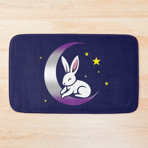 Item preview, Cute Bunny Rabbit on a Graysexual Pride Flag Moon, Discreet Greysexual Pride Design designed and sold by Travelslightly.