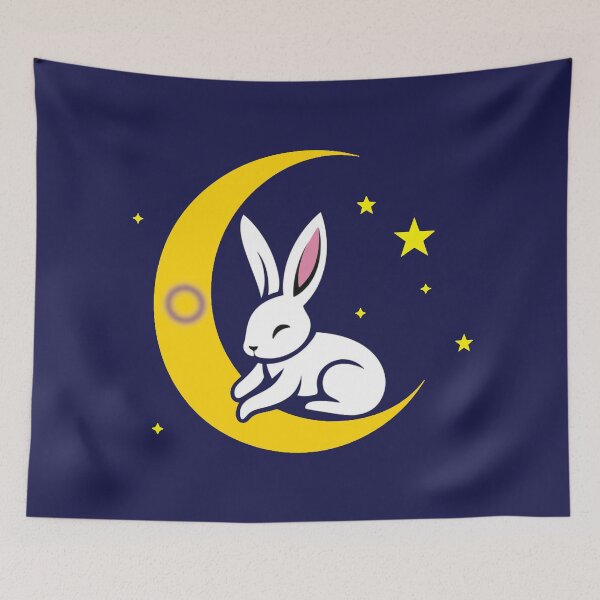 Item preview, Cute Bunny Rabbit on an Intersex Pride Flag Moon, Discreet Intersex Pride Design designed and sold by Travelslightly.