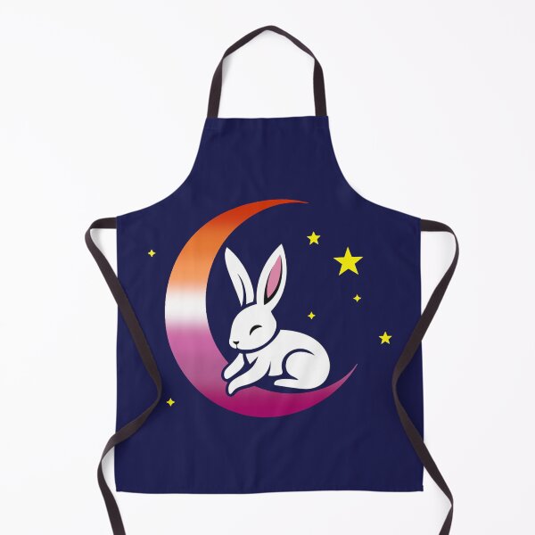 Item preview, Cute Bunny Rabbit on a Lesbian Pride Flag Moon, Discreet Lesbian Pride Design designed and sold by Travelslightly.