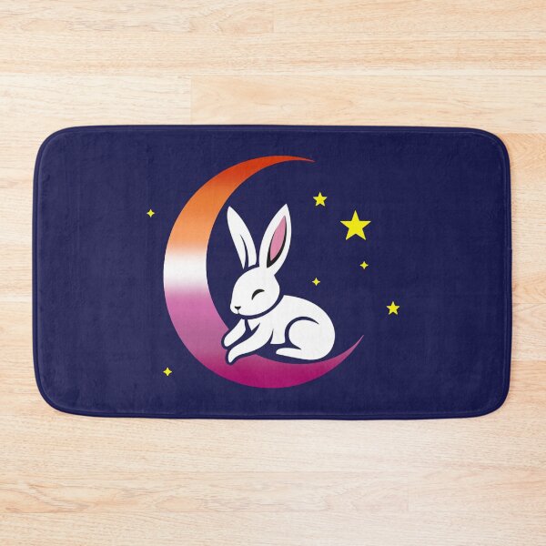 Item preview, Cute Bunny Rabbit on a Lesbian Pride Flag Moon, Discreet Lesbian Pride Design designed and sold by Travelslightly.
