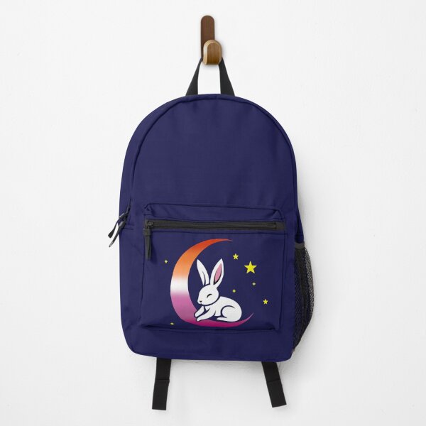 Item preview, Cute Bunny Rabbit on a Lesbian Pride Flag Moon, Discreet Lesbian Pride Design designed and sold by Travelslightly.