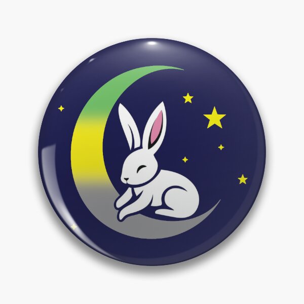 Item preview, Cute Bunny Rabbit on a Lithromantic Pride Flag Moon, Discreet Lithromantic Pride Design designed and sold by Travelslightly.
