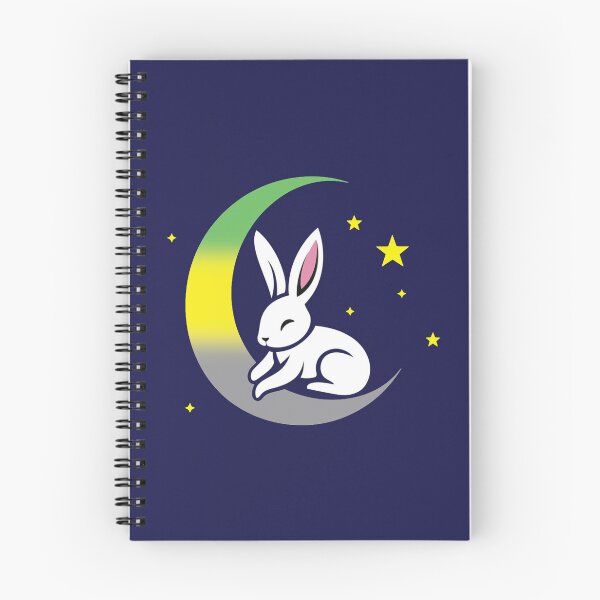 Item preview, Cute Bunny Rabbit on a Lithromantic Pride Flag Moon, Discreet Lithromantic Pride Design designed and sold by Travelslightly.