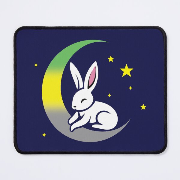 Item preview, Cute Bunny Rabbit on a Lithromantic Pride Flag Moon, Discreet Lithromantic Pride Design designed and sold by Travelslightly.