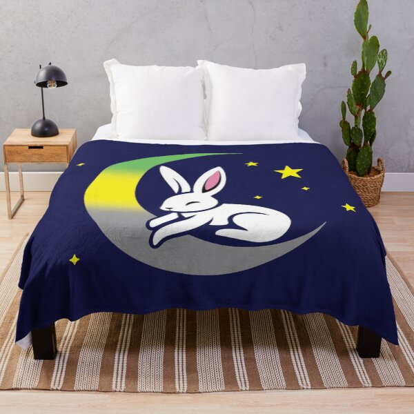 Item preview, Cute Bunny Rabbit on a Lithromantic Pride Flag Moon, Discreet Lithromantic Pride Design designed and sold by Travelslightly.
