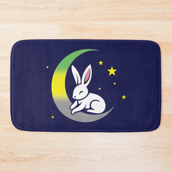 Item preview, Cute Bunny Rabbit on a Lithromantic Pride Flag Moon, Discreet Lithromantic Pride Design designed and sold by Travelslightly.