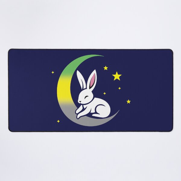 Item preview, Cute Bunny Rabbit on a Lithromantic Pride Flag Moon, Discreet Lithromantic Pride Design designed and sold by Travelslightly.