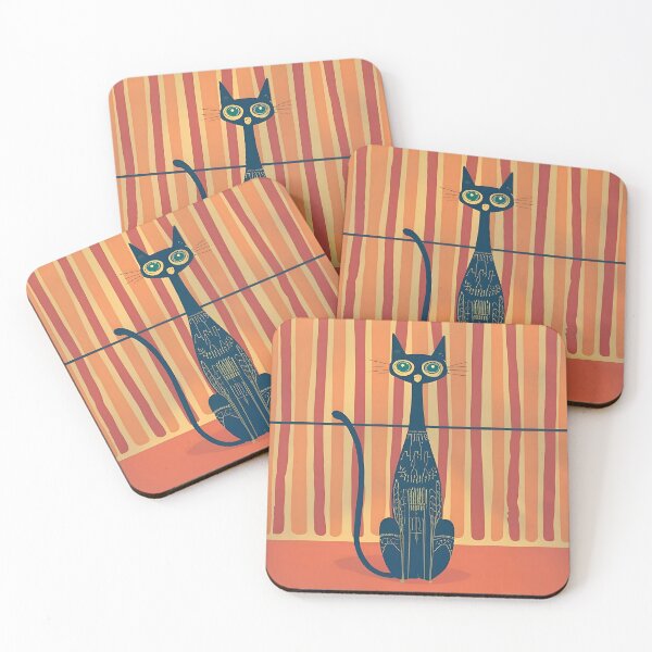 Item preview, Retro Mid Century Atomic Cat  designed and sold by Tamas Das.