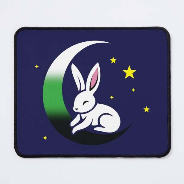 Item preview, Cute Bunny Rabbit on a Neutrois Pride Flag Moon, Discreet Neutrois Pride Design designed and sold by Travelslightly.