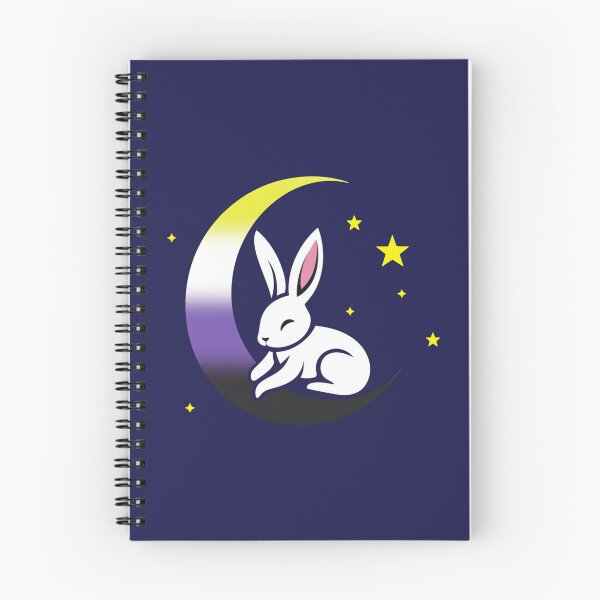 Item preview, Cute Bunny Rabbit on a Nonbinary Pride Flag Moon, Discreet Enby Pride Design designed and sold by Travelslightly.