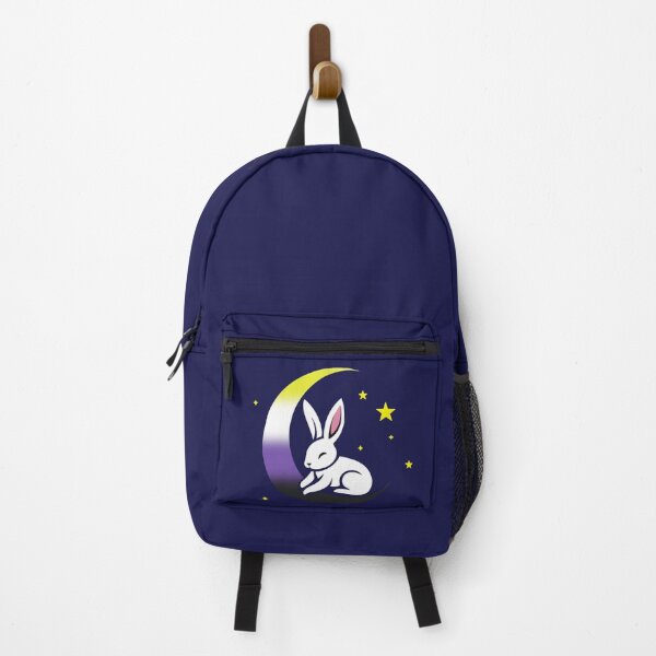 Item preview, Cute Bunny Rabbit on a Nonbinary Pride Flag Moon, Discreet Enby Pride Design designed and sold by Travelslightly.