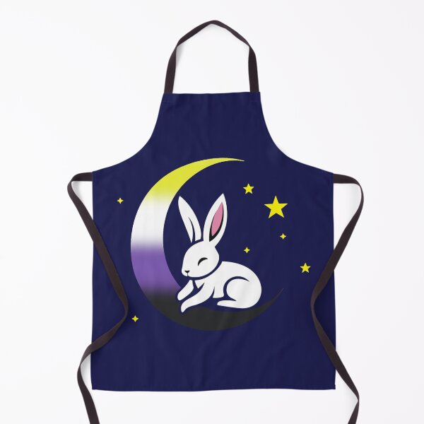 Item preview, Cute Bunny Rabbit on a Nonbinary Pride Flag Moon, Discreet Enby Pride Design designed and sold by Travelslightly.
