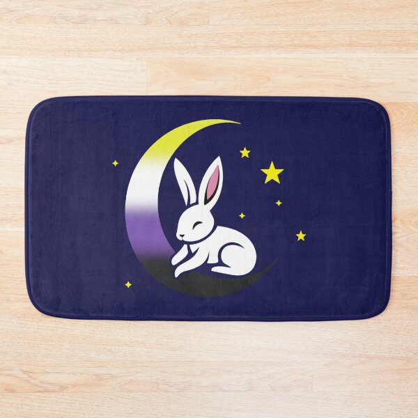 Item preview, Cute Bunny Rabbit on a Nonbinary Pride Flag Moon, Discreet Enby Pride Design designed and sold by Travelslightly.