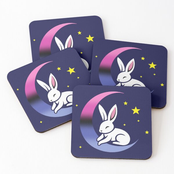 Item preview, Cute Bunny Rabbit on an Omnisexual Pride Flag Moon, Discreet Omni Pride Design designed and sold by Travelslightly.