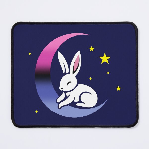 Item preview, Cute Bunny Rabbit on an Omnisexual Pride Flag Moon, Discreet Omni Pride Design designed and sold by Travelslightly.