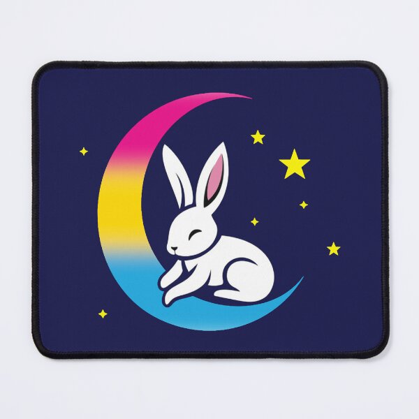 Item preview, Cute Bunny Rabbit on a Pansexual Pride Flag Moon, Discreet Pan Pride Design designed and sold by Travelslightly.