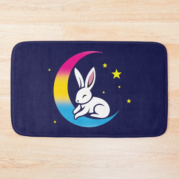 Item preview, Cute Bunny Rabbit on a Pansexual Pride Flag Moon, Discreet Pan Pride Design designed and sold by Travelslightly.