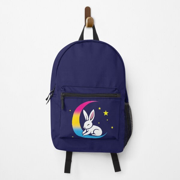 Item preview, Cute Bunny Rabbit on a Pansexual Pride Flag Moon, Discreet Pan Pride Design designed and sold by Travelslightly.