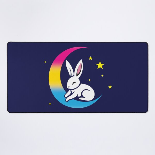 Item preview, Cute Bunny Rabbit on a Pansexual Pride Flag Moon, Discreet Pan Pride Design designed and sold by Travelslightly.