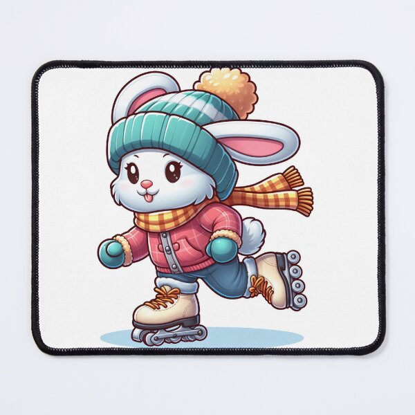 Item preview, cartoon rabbit wearing winter clothes is playing roller skates designed and sold by MzulhilmiZam.