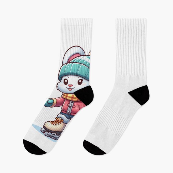 Item preview, cartoon rabbit wearing winter clothes is playing roller skates  designed and sold by MzulhilmiZam.