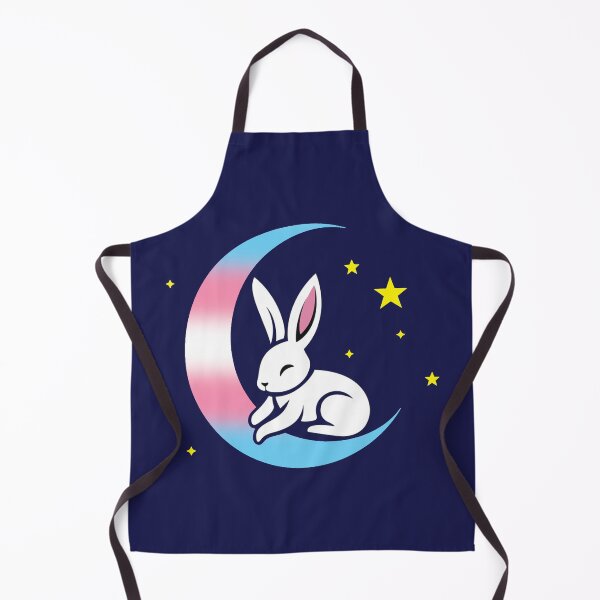Item preview, Cute Bunny Rabbit on a Transgender Pride Flag Moon, Discreet Trans Pride Design designed and sold by Travelslightly.