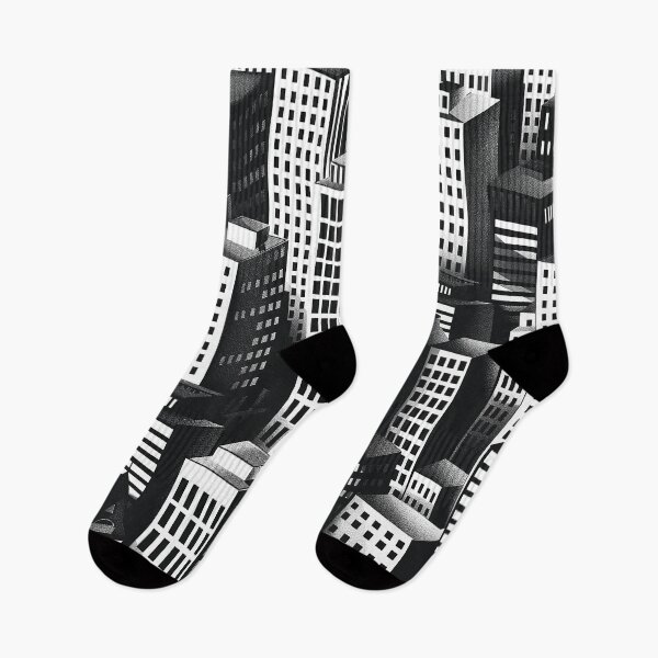 Item preview, monochrome metropolis: contemporary city buildings designed and sold by 33wolvesdesigns.