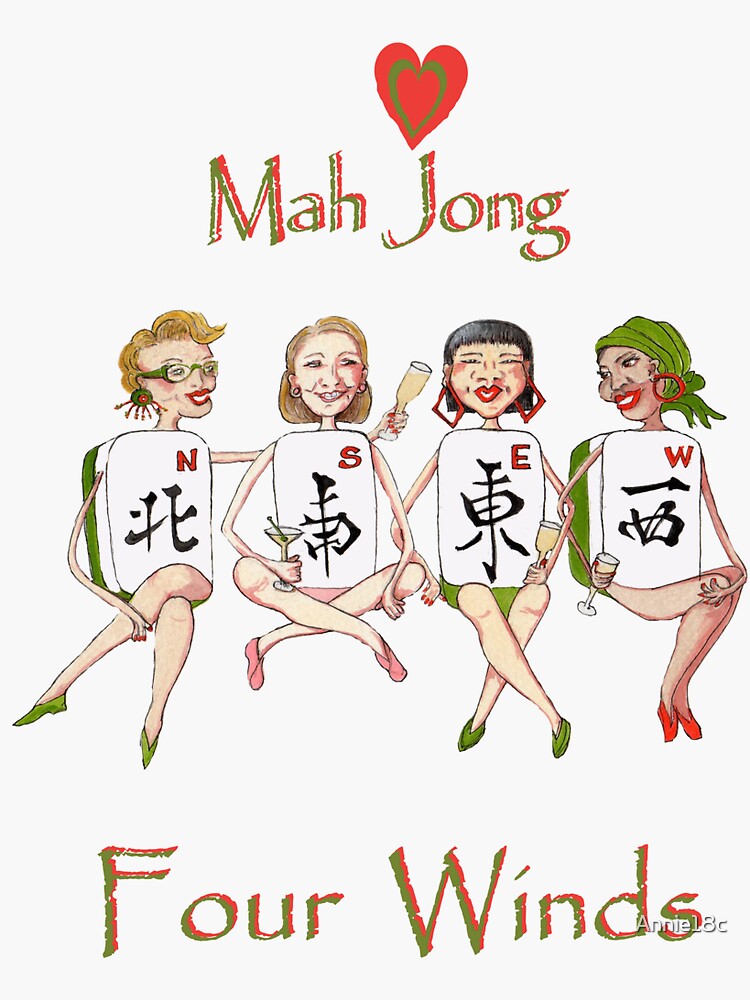 "Mah Jong Four Winds" Sticker for Sale by Annie18c | Redbubble