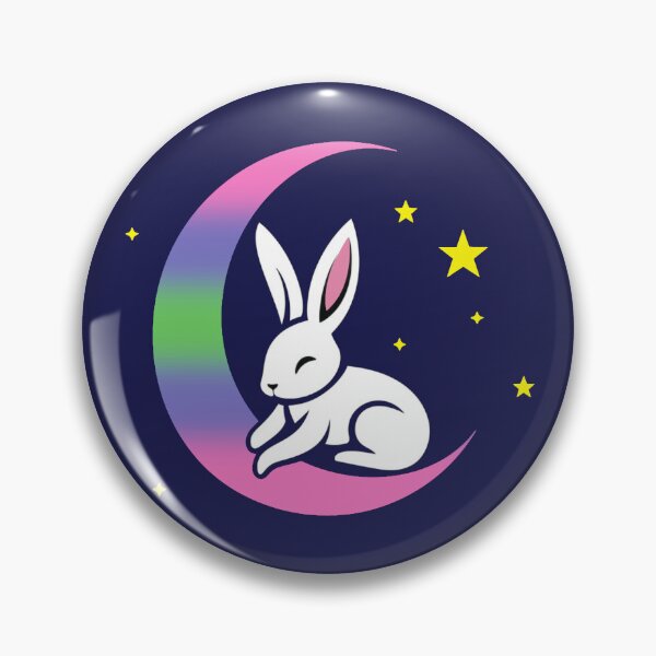 Item preview, Cute Bunny Rabbit on a Trigender Pride Flag Moon, Discreet Trigender Pride Design designed and sold by Travelslightly.