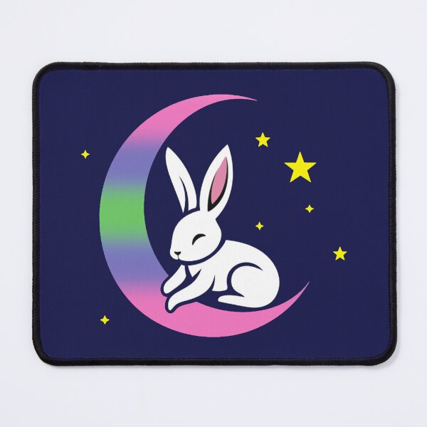 Item preview, Cute Bunny Rabbit on a Trigender Pride Flag Moon, Discreet Trigender Pride Design designed and sold by Travelslightly.