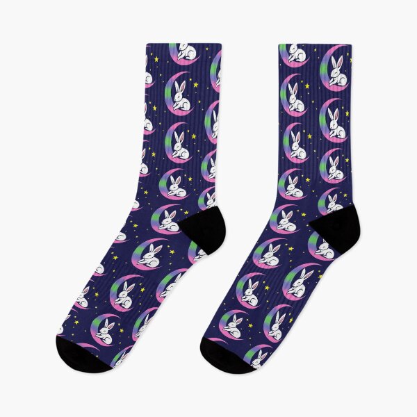 Item preview, Cute Bunny Rabbit on a Trigender Pride Flag Moon, Discreet Trigender Pride Design designed and sold by Travelslightly.