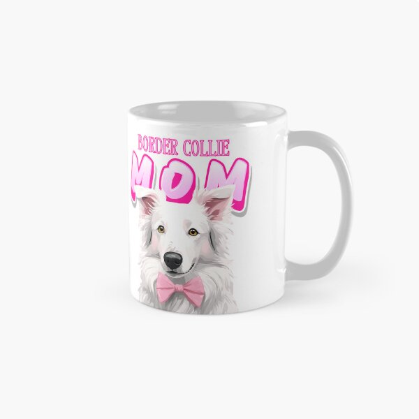 Item preview, Pink Dog Mom Beige Border Collie Dog with Pink Bow  designed and sold by GoodyPaws.