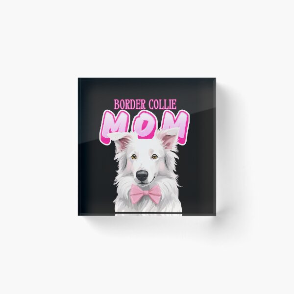 Item preview, Pink Dog Mom Beige Border Collie Dog with Pink Bow  designed and sold by GoodyPaws.