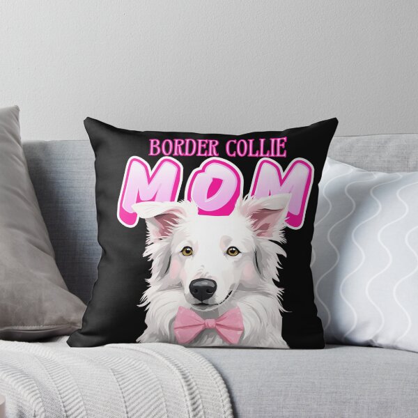 Item preview, Pink Dog Mom Beige Border Collie Dog with Pink Bow  designed and sold by GoodyPaws.