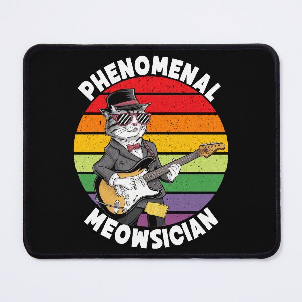 Item preview, Phenomenal Meowsician, Cat Playing Guitar, Musician Funny Cat designed and sold by Porcupine Tees ⭐⭐⭐⭐⭐.