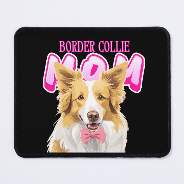 Item preview, Pink Dog Mom Beige Border Collie Dog with Pink Bow designed and sold by GoodyPaws.